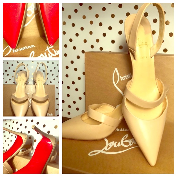 Christian Louboutin Shoes - Trade ❤️ Louboutin Nude Slingback Heels